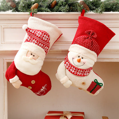 Red White Knitted Christmas Stocking