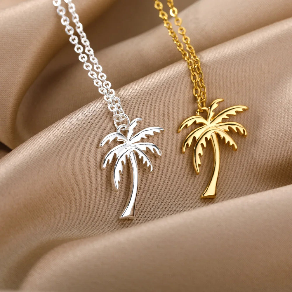 Coconut Tree Pendant Necklace