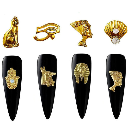 20PCS Beauty Egyptian Style Gold Nail Charms