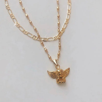 Bohemia Multilayer Cherub Chain Necklace