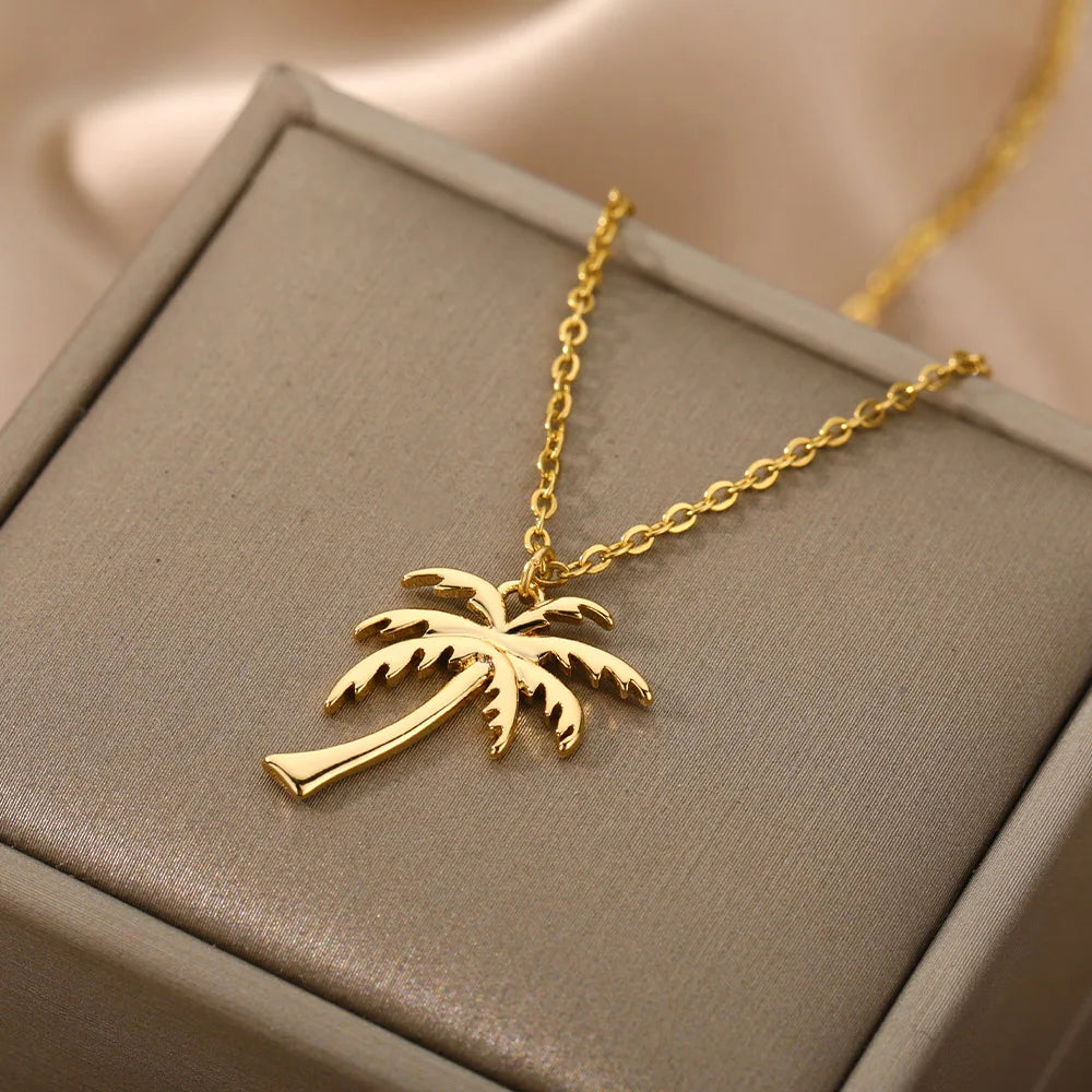 Coconut Tree Pendant Necklace