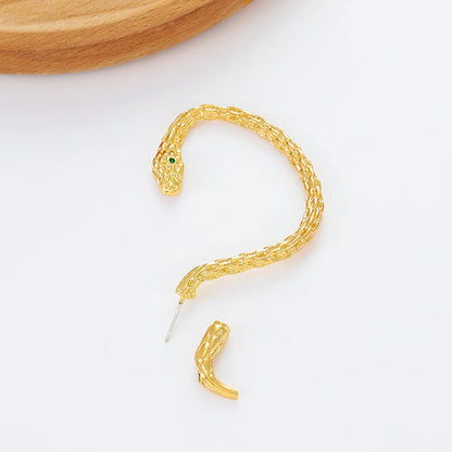 Gold Plated Snake Zircon Earrings