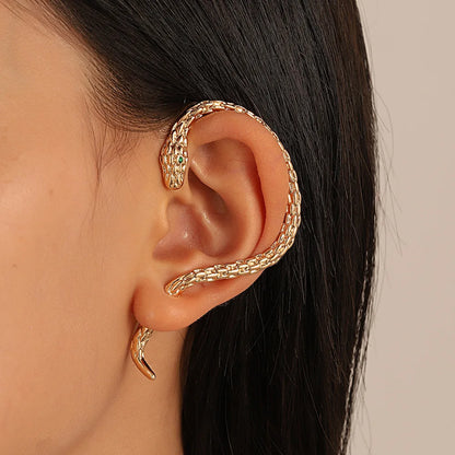 Gold Plated Snake Zircon Earrings