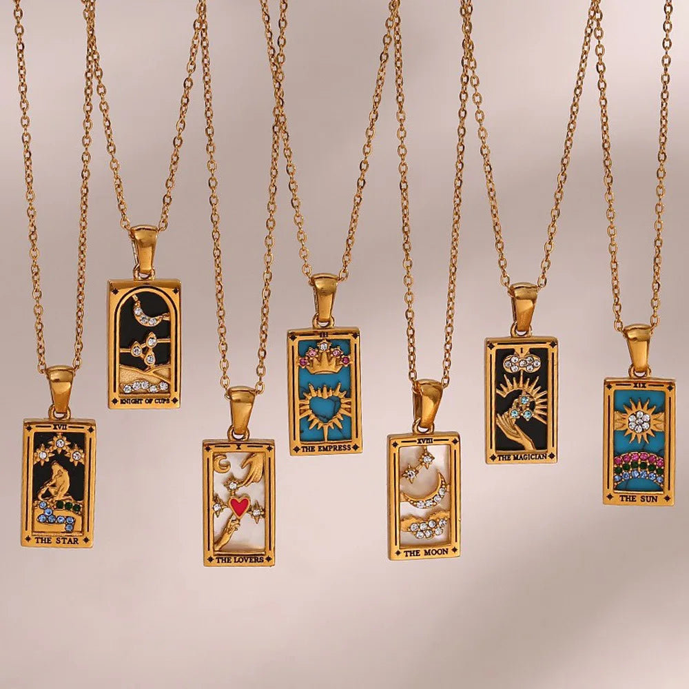 Gold Color Tarot Necklace