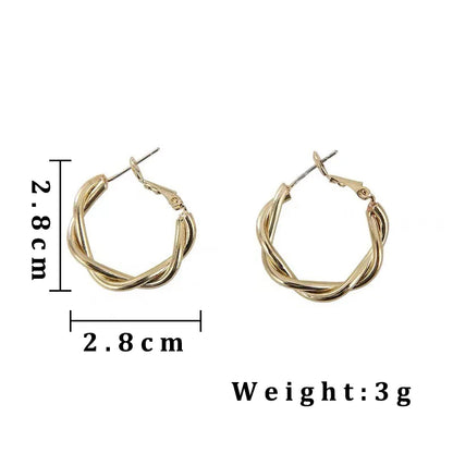 Simple Golden Braid Earrings