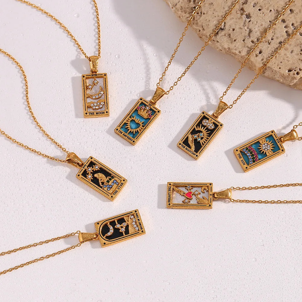 Gold Color Tarot Necklace