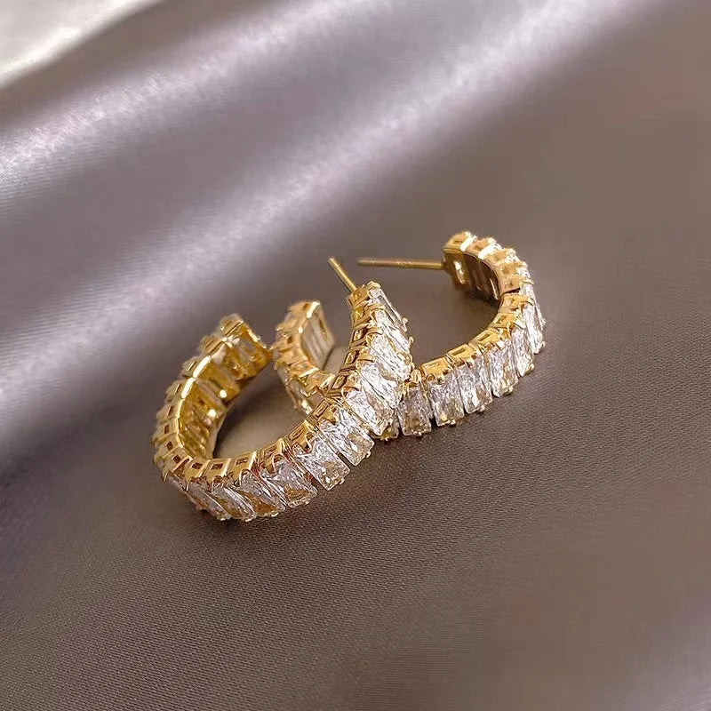 Elegant Light Zircon Earrings