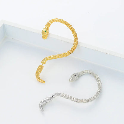 Gold Plated Snake Zircon Earrings