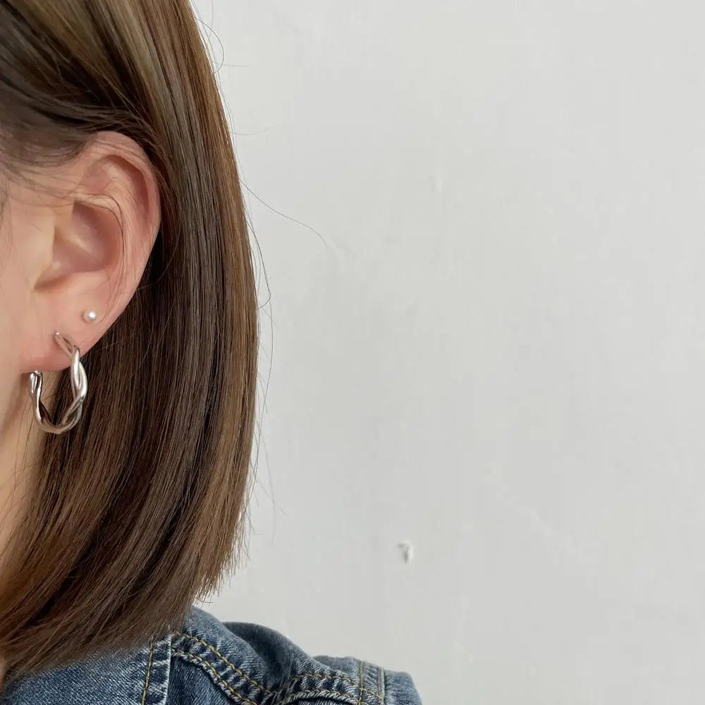 Simple Golden Braid Earrings