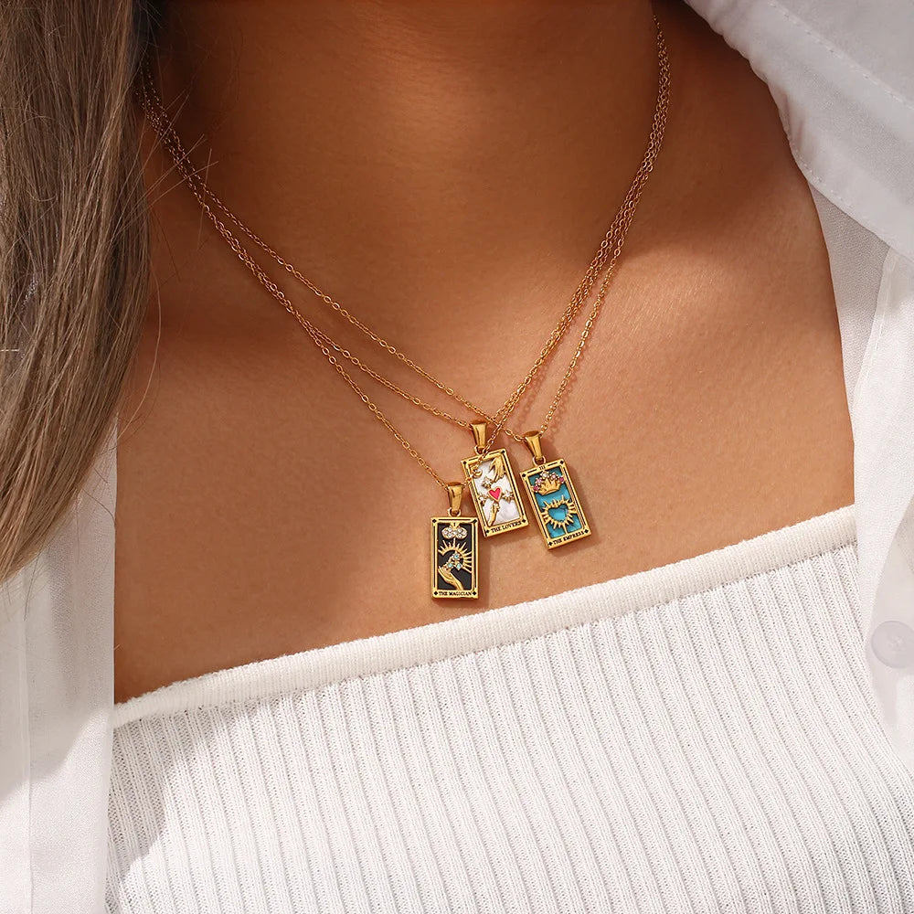 Gold Color Tarot Necklace